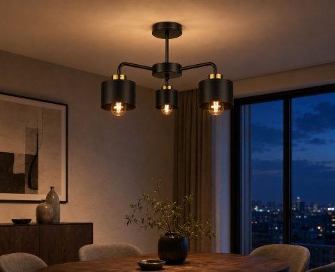 Ceiling Lamp 3xE27 SIMPLY BLACK/GOLD