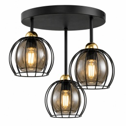 Lampa sufitowa 3xE27 SOLO BLACK/GOLD