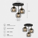 Lampa sufitowa 3xE27 SOLO BLACK/GOLD