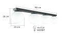 Ceiling Lamp 4xE14 MONDI BLACK