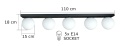 Lampa sufitowa 5xE27 MONDI BLACK