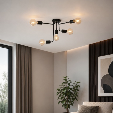 Ceiling Lamp 5xE27 NIXON BLACK
