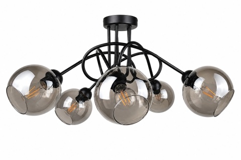 Lampa sufitowa 5xE27 RING BLACK