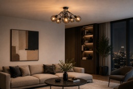Lampa sufitowa 5xE27 RING BLACK