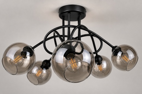 Lampa sufitowa 5xE27 RING BLACK
