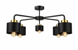 Lampa sufitowa 5xE27 SIMPLY BLACK/GOLD