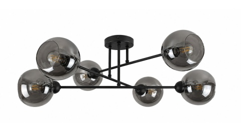 Ceiling Lamp 6xE27 VASCO BLACK/SMOKY