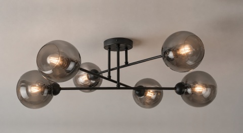 Ceiling Lamp 6xE27 VASCO BLACK/SMOKY