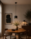 Lampa wisząca 1xE27 FLOW BLACK
