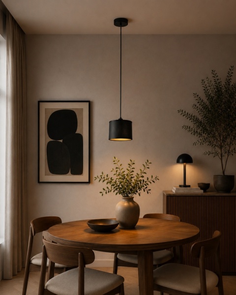 Lampa wisząca 1xE27 FLOW BLACK