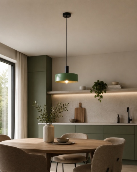 Lampa wisząca 1xE27 HAKI BLACK
