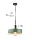 Lampa wisząca 1xE27 HAKI GOLD
