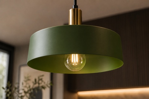 Lampa wisząca 1xE27 HAKI GOLD