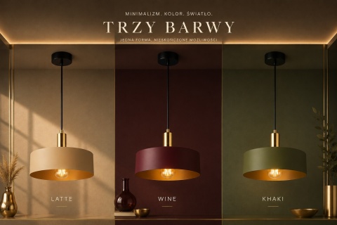 Lampa wisząca 1xE27 HAKI GOLD