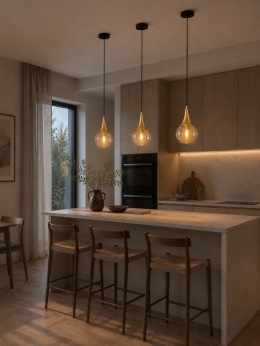 Lampa wisząca 1xE27 LACRIMA HONEY/GOLD