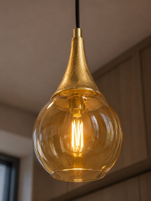 Pendant lamp 1xE27 LACRIMA HONEY/GOLD