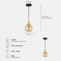 Pendant lamp 1xE27 LACRIMA HONEY/GOLD