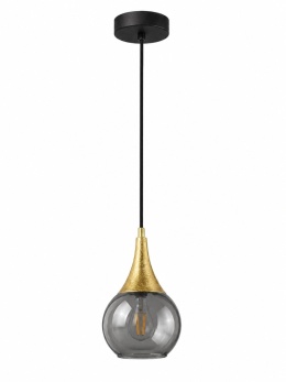 Lampa wisząca 1xE27 LACRIMA SMOKY/GOLD