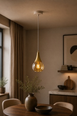 Lampa wisząca 1xE27 LACRIMA WHITE