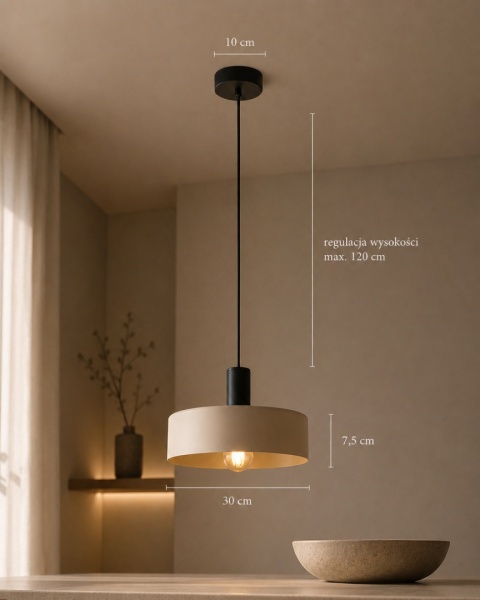 Lampa wisząca 1xE27 LATTE BLACK