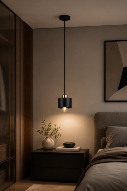 Lampa wisząca 1xE27 SIMPLY BLACK/GOLD