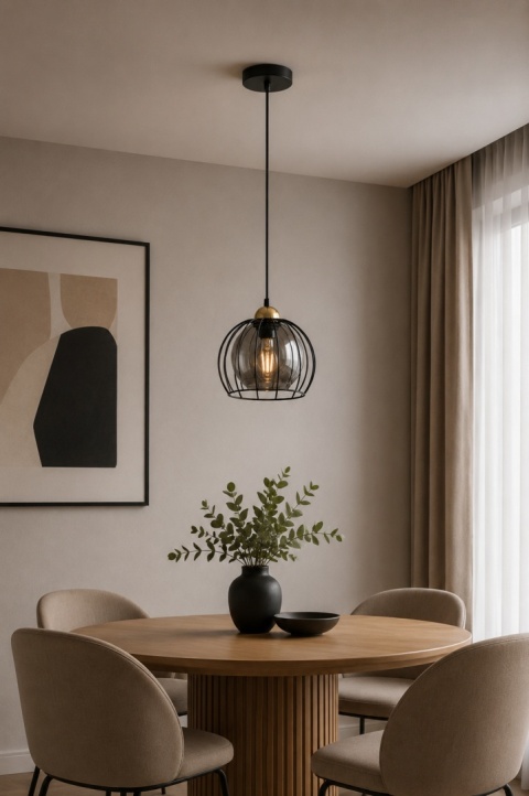 Lampa wisząca 1xE27 SOLO BLACK/GOLD