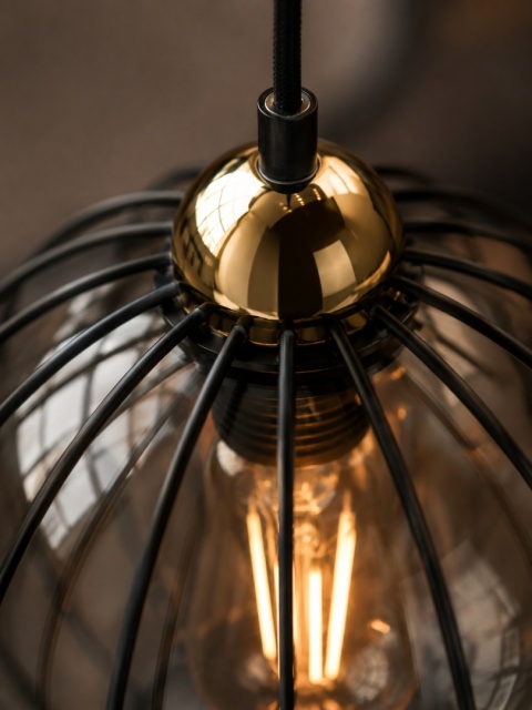 Lampa wisząca 1xE27 SOLO BLACK/GOLD