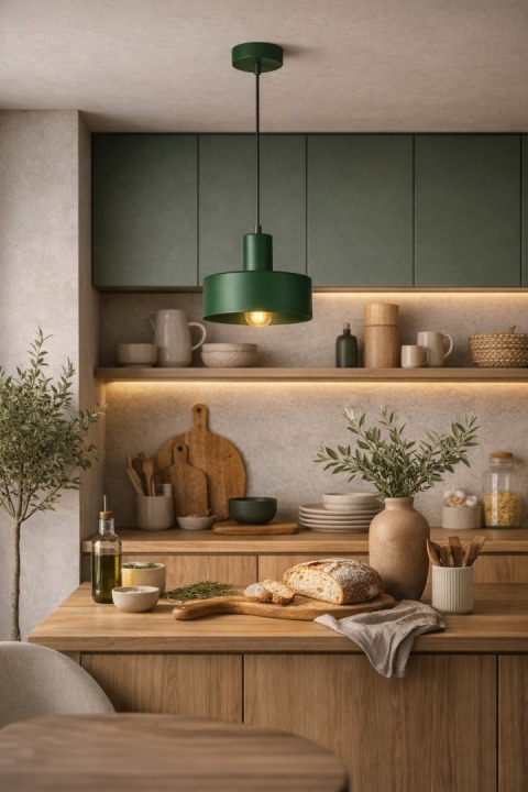 Lampa wisząca 1xE27 Velyo Khaki