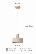 Lampa wisząca 1xE27 Velyo Latte