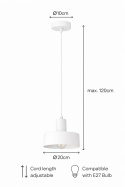 Lampa wisząca 1xE27 Velyo White