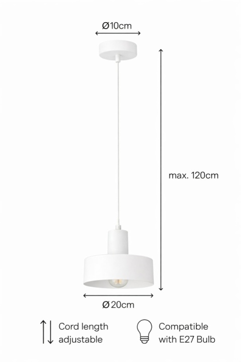 Lampa wisząca 1xE27 Velyo White