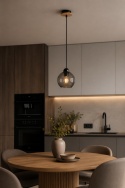 Pendant lamp 1xE27 YUNO WOOD BLACK/NATURAL