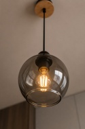 Pendant lamp 1xE27 YUNO WOOD BLACK/NATURAL