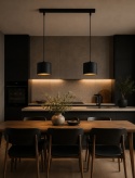Pendant lamp 2xE27 FLOW BLACK