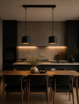 Lampa wisząca 2xE27 FLOW BLACK
