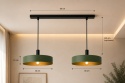 Pendant lamp 2xE27 HAKI BLACK