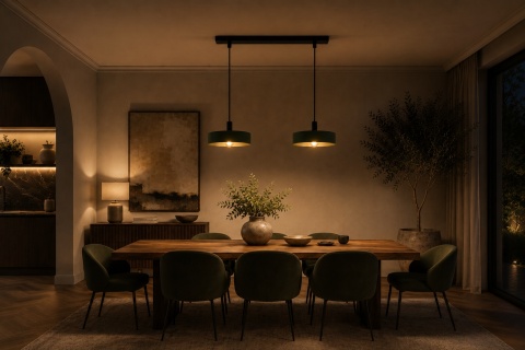 Pendant lamp 2xE27 HAKI BLACK