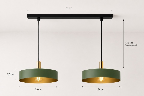Pendant lamp 2xE27 HAKI GOLD