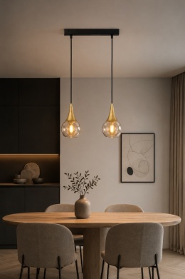 Lampa wisząca 2xE27 LACRIMA HONEY/GOLD