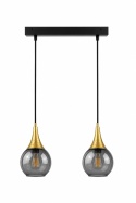 Pendant lamp 2xE27 LACRIMA SMOKY/GOLD