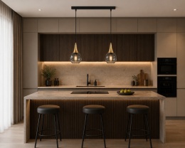 Lampa wisząca 2xE27 LACRIMA SMOKY/GOLD