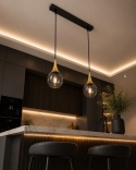 Pendant lamp 2xE27 LACRIMA SMOKY/GOLD