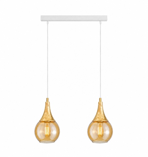 Pendant lamp 2xE27 LACRIMA WHITE