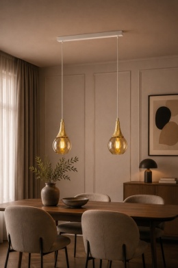 Lampa wisząca 2xE27 LACRIMA WHITE
