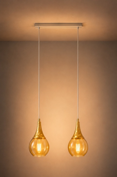 Pendant lamp 2xE27 LACRIMA WHITE