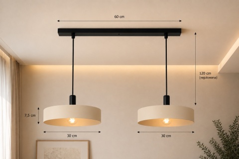 Lampa wisząca 2xE27 LATTE BLACK