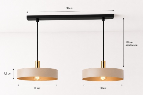 Lampa wisząca 2xE27 LATTE GOLD 2972