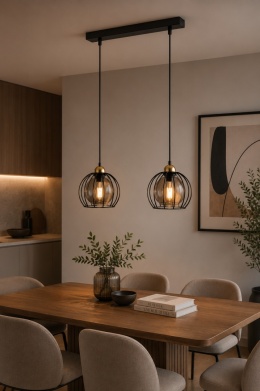 Lampa wisząca 2xE27 SOLO BLACK/GOLD