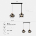 Pendant lamp 2xE27 SOLO BLACK/GOLD