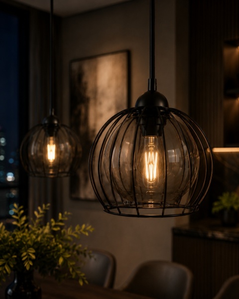 Lampa wisząca 2xE27 SOLO BLACK